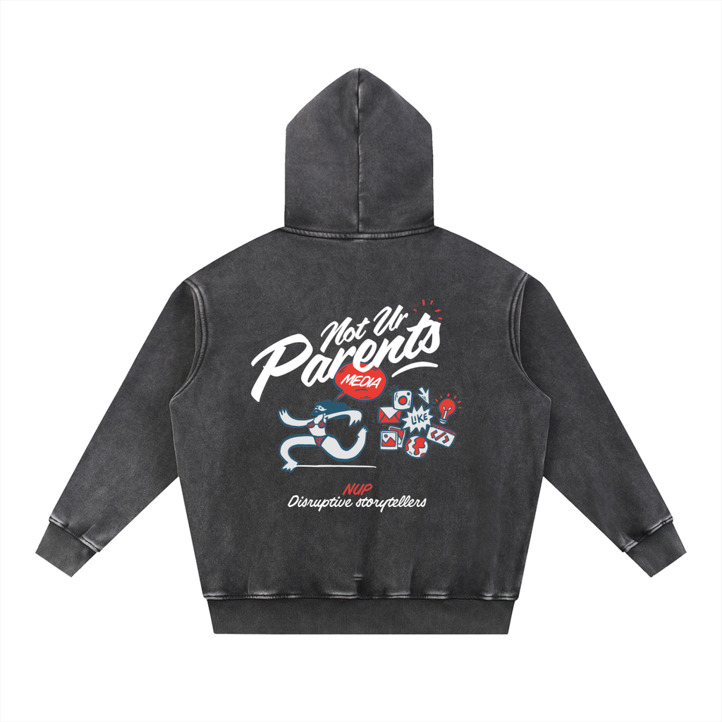 Hoodies,Washed,Black,Runner