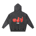 Hoodies,Black,Washed,Silent