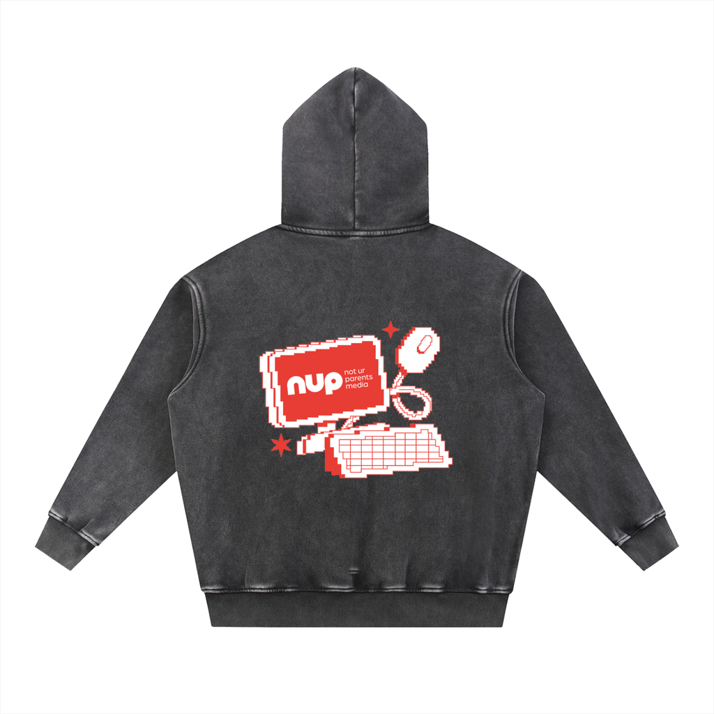 Hoodies,Washed,Black,Pixel