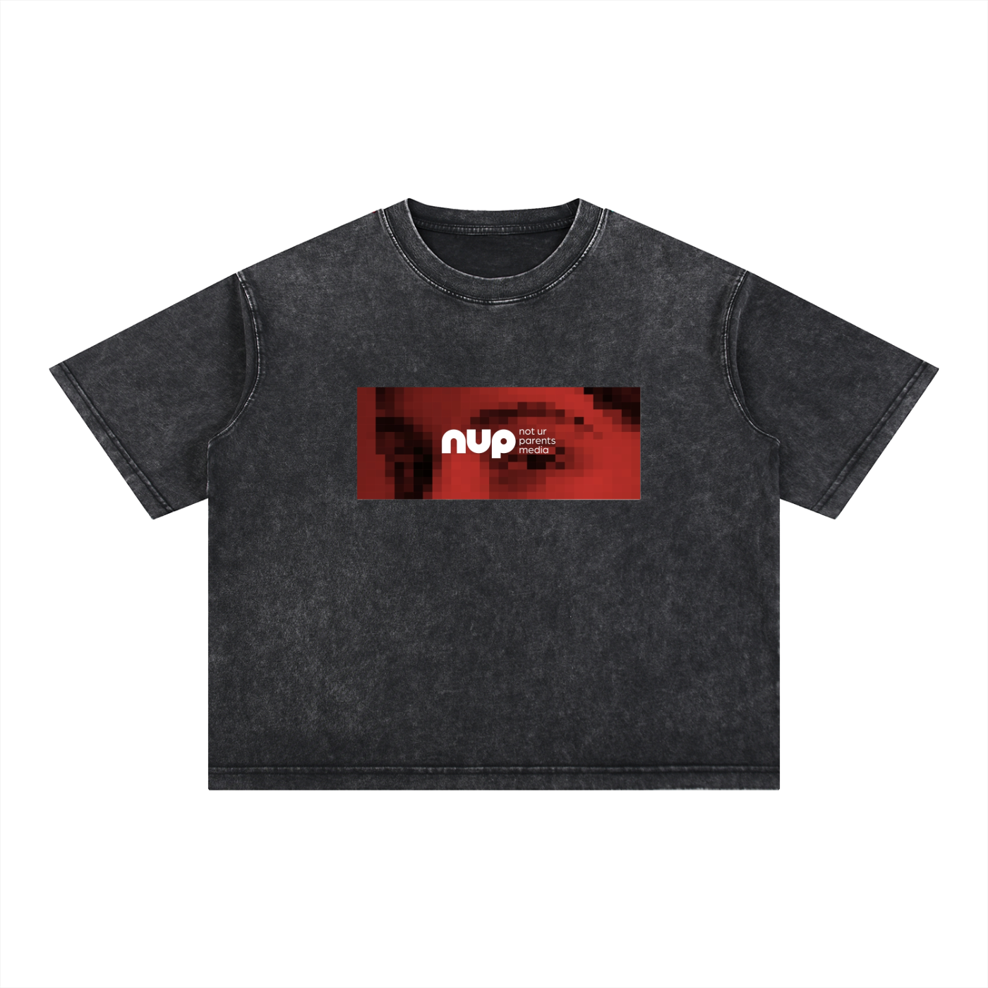 T-Shirts,Washed,Black,Distortion 