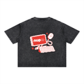 T-Shirts,Washed,Black,Pixel
