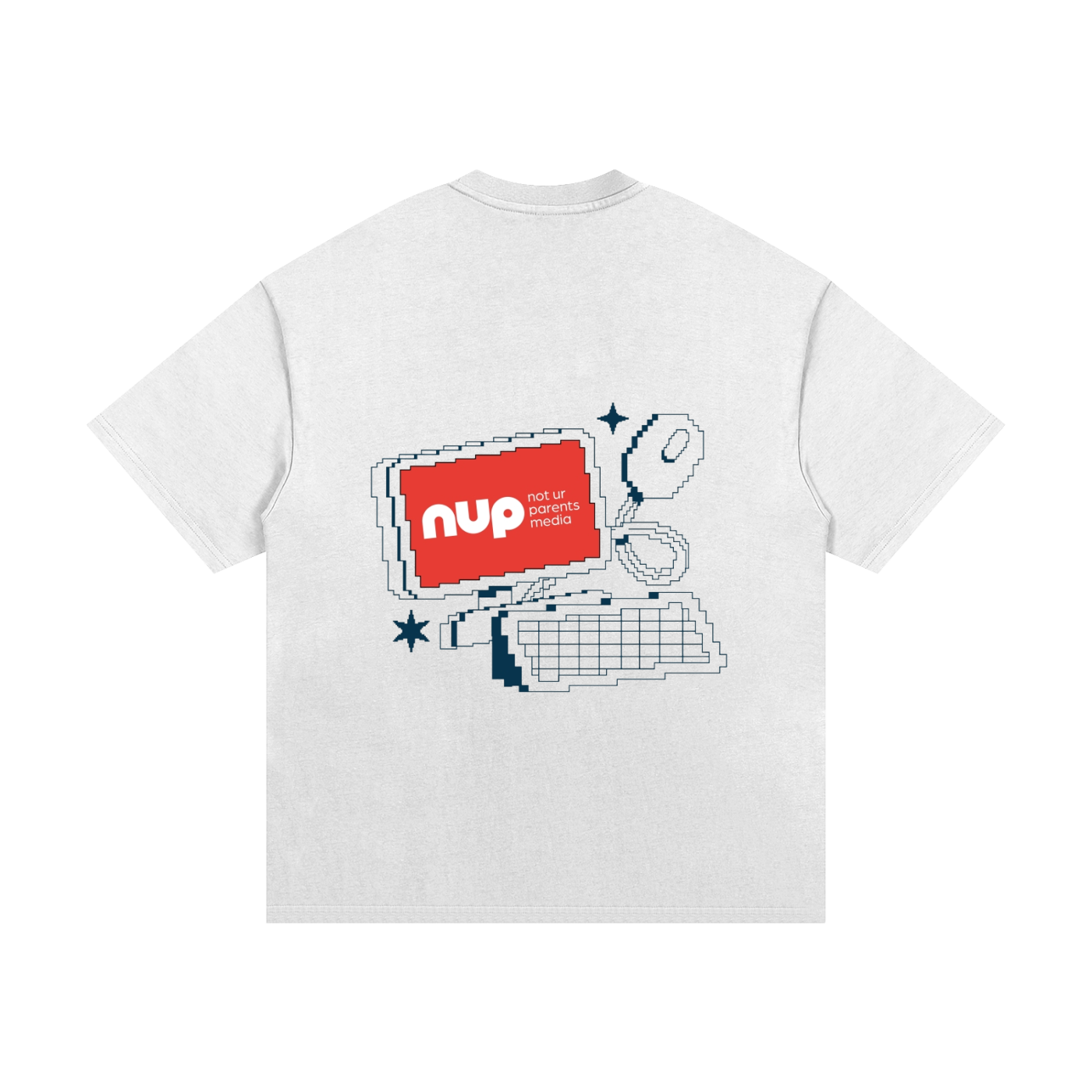 T-Shirts,Neutral,White,Pixel