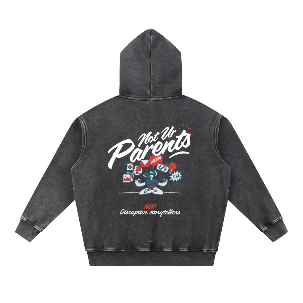 Hoodies,Washed,Black,Brainstorm
